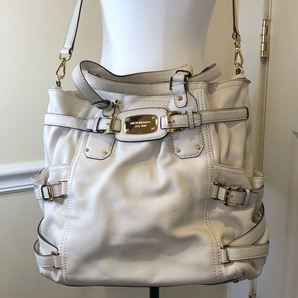 MICHAEL KORS Gansevoort Ivory Cream Crossbody Shoulder Bag Near Mint RARE